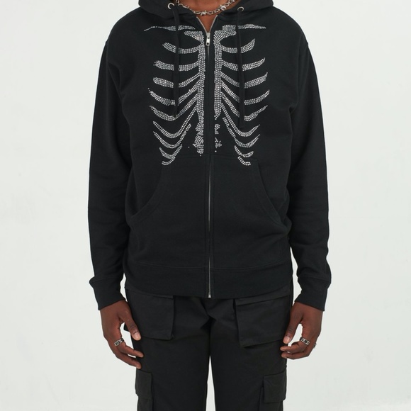 BONES RHINESTONE HOODIE
